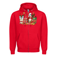 Red santa fuel coffee cups Zipper Hoodie - AdoDesignShop