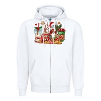White santa fuel coffee cups Zipper Hoodie - AdoDesignShop