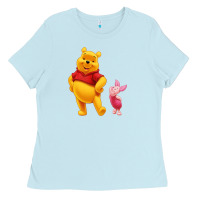 Baby Blue Winnie the Pooh Piglet Ladies Tee - artisFamous