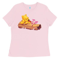 Bubblegum Pink Winnie the Pooh Piglet Ladies Tee - artisFamous