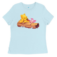 Baby Blue Winnie the Pooh Piglet Ladies Tee - artisFamous