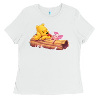 White Winnie the Pooh Piglet Ladies Tee - artisFamous