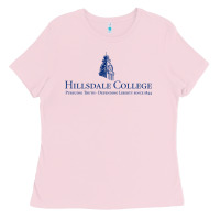 Bubblegum Pink Hillsdale College Ladies Tee - artisFamous
