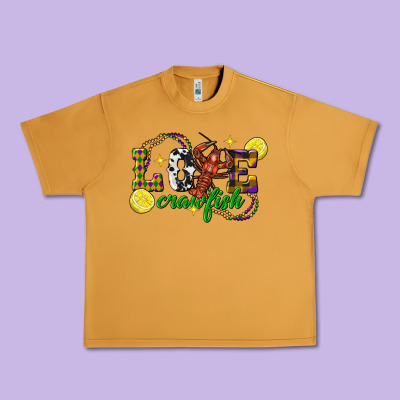 Mardi Gras Love Crawfish Urban Heavy Tee Designed By Fadigitalartstudio