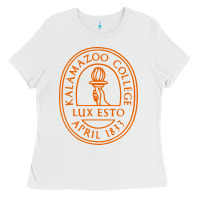 White Kalamazoo College Ladies Tee - artisFamous