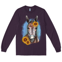 Plum Sunflower Donkey Long Sleeve Tee - RanaPortraitStore