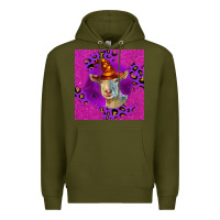 Army Green Halloween Saanen Goat Premium Hoodie - LillyAllenDesigns