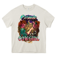 Cream Cosmic Cowgirl Heavy Core Tee - HowdyJamesFarm