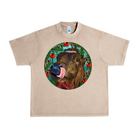 Longhorn Cow Christmas Urban Heavy Tee | Teevron