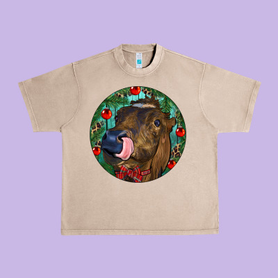 Longhorn Cow Christmas Urban Heavy Tee Designed By Ranaportraitstore