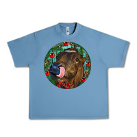 Pebble Blue Longhorn Cow Christmas Urban Heavy Tee - RanaPortraitStore