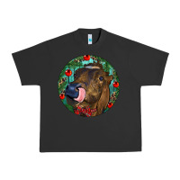 Pigment Black Longhorn Cow Christmas Urban Heavy Tee - RanaPortraitStore