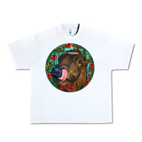 White Longhorn Cow Christmas Urban Heavy Tee - RanaPortraitStore