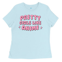 Baby Blue Pretty Girls Like Anime Ladies Tee - artisFamous