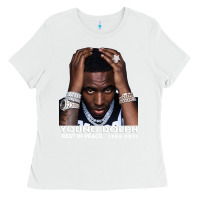 White Rest in Peace Young Dolph Ladies Tee - artisFamous