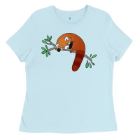 Baby Blue red panda sleeping Ladies Tee - artisFamous