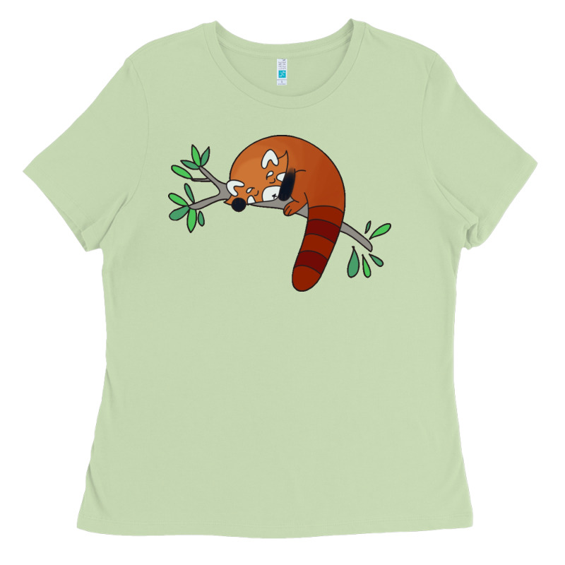 Red Panda Sleeping Ladies Tee by artisFamous | Teevron