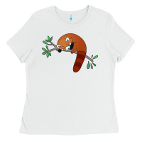 White red panda sleeping Ladies Tee - artisFamous