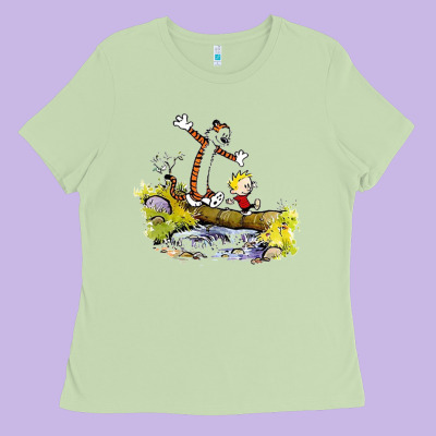 Calvin And Hobbes Bill Watterson Ladies Tee Designed By Artisfamous