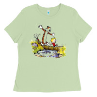 Matcha calvin and hobbes bill watterson Ladies Tee - artisFamous