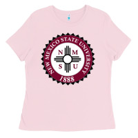 Bubblegum Pink nmsu seal Ladies Tee - artisFamous