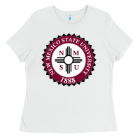 White nmsu seal Ladies Tee - artisFamous