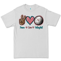 Dove Grey Peace Love Volleyball Premium Tee - Jasminsmagicworld