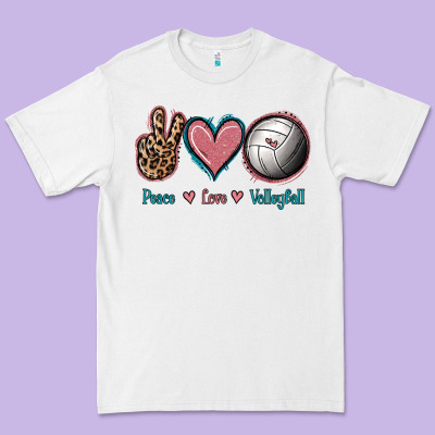 Peace Love Volleyball Premium Tee Designed By Jasminsmagicworld