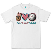 White Peace Love Volleyball Premium Tee - Jasminsmagicworld