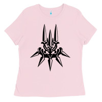 Bubblegum Pink yorha white insignia Ladies Tee - artisFamous