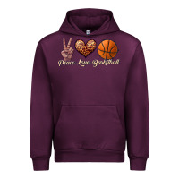 Mauve Wine peace love basketball Urban Hoodie - JahusDesignShop