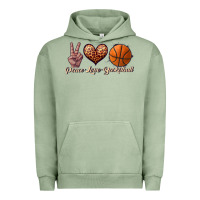 Pigment Oil Green peace love basketball Urban Hoodie - JahusDesignShop