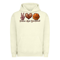 Pigment Pistachio peace love basketball Urban Hoodie - JahusDesignShop