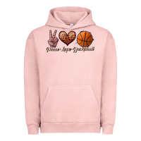 Pigment Salmon peace love basketball Urban Hoodie - JahusDesignShop
