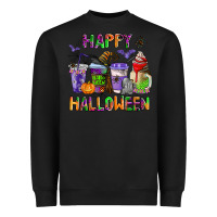 Black happy halloween coffee cups Heavyweight Sweatshirt - AdoDesignShop