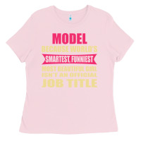 Bubblegum Pink model funniest isn't a jobtitle Ladies Tee - artisFamous