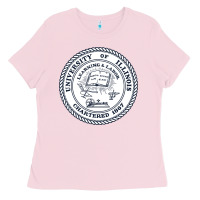 Bubblegum Pink university of illinois Ladies Tee - artisFamous