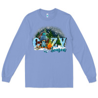 Colony Blue cozy season Long Sleeve Tee - FaDigitalArtStudio