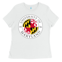 White university of maryland Ladies Tee - artisFamous