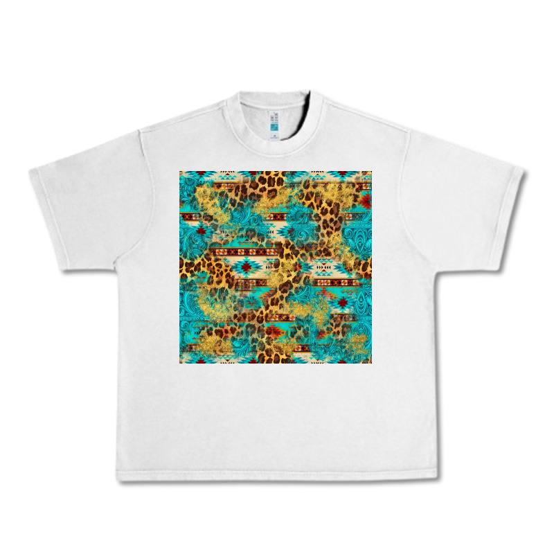 Western Aztec Leopard Glitter Seamless Pattern Urban Heavy Tee by FaDigitalArtStudio | Teevron