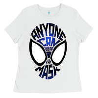 White anyone can wear the mask Ladies Tee - artisFamous
