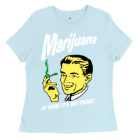 Baby Blue smoking marijuana Ladies Tee - artisFamous