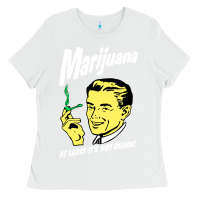 White smoking marijuana Ladies Tee - artisFamous