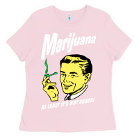 Bubblegum Pink smoking marijuana Ladies Tee - artisFamous