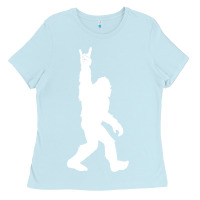 Baby Blue funny bigfoot rock and roll t shirt for sasquatch believers Ladies Tee - artisFamous