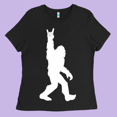 Funny Bigfoot Rock And Roll T Shirt For Sasquatch Believers Ladies Tee Designed By Artisfamous