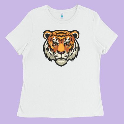 Tiger Vector Face Ladies Tee Designed By Artisfamous