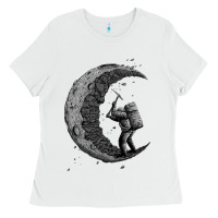 White digging the moon Ladies Tee - artisFamous