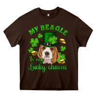 Chocolate Brown st.patricks day my beagle is my lucky charm Heavy Core Tee - RanaPortraitStore