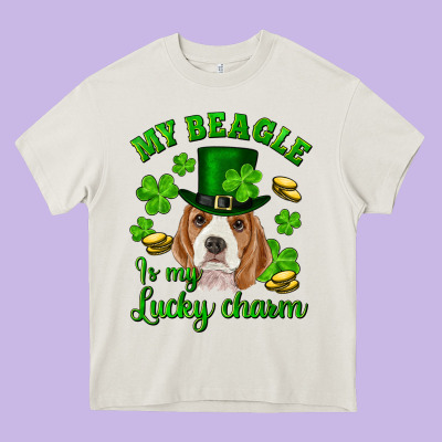 St.patricks Day My Beagle Is My Lucky Charm Heavy Core Tee Designed By Ranaportraitstore